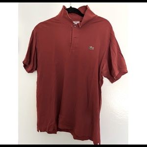 Lacoste - Short sleeve polo size 5 Medium, muted red/brown